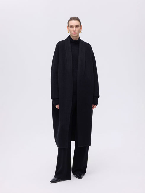 Refined Wool Belted Coat